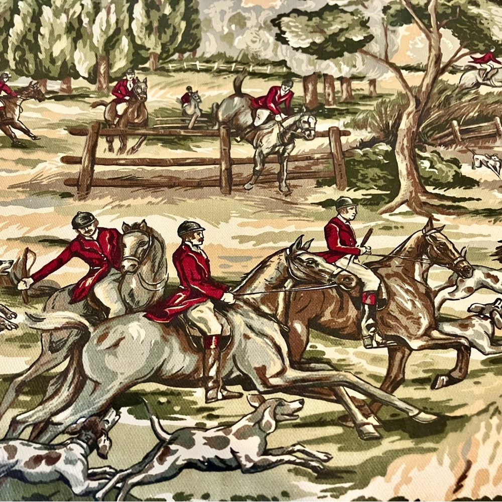 Ralph Lauren New Leighton Equestrian, Fox Hunt Fabric, Sold BTY